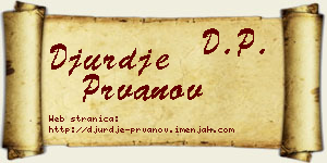 Đurđe Prvanov vizit kartica